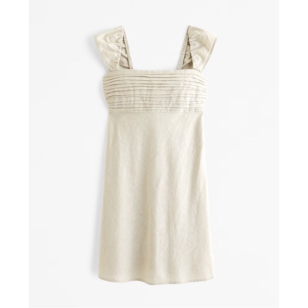 Abercrombie & Fitch Emerson Linen Dress NWT Large Natural